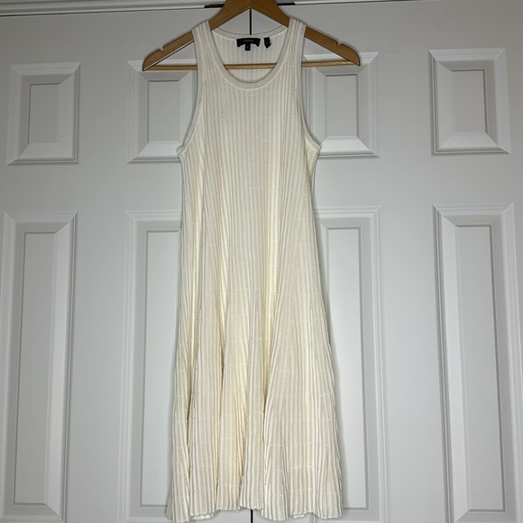 Theory Merino Wool Blend Ottoman Ribbed Lined Sleeveless Shift Day Dress Size P - Picture 4 of 10